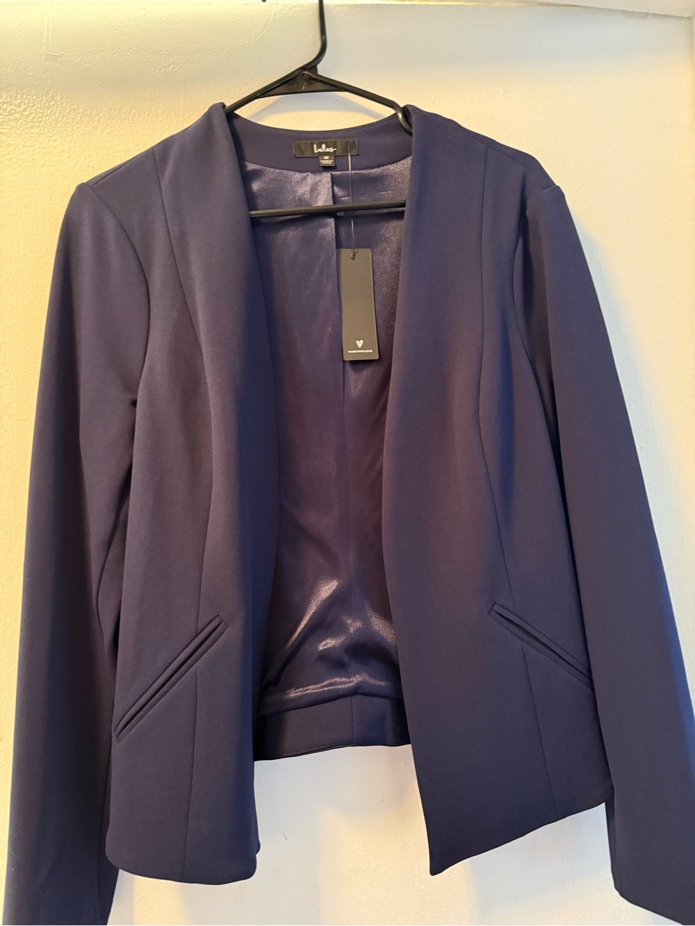 Lulu's Navy Open-Front Tailored Blazer